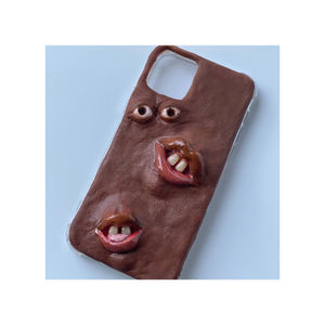 Hand sculpted Strange Lips and Eyes phone case