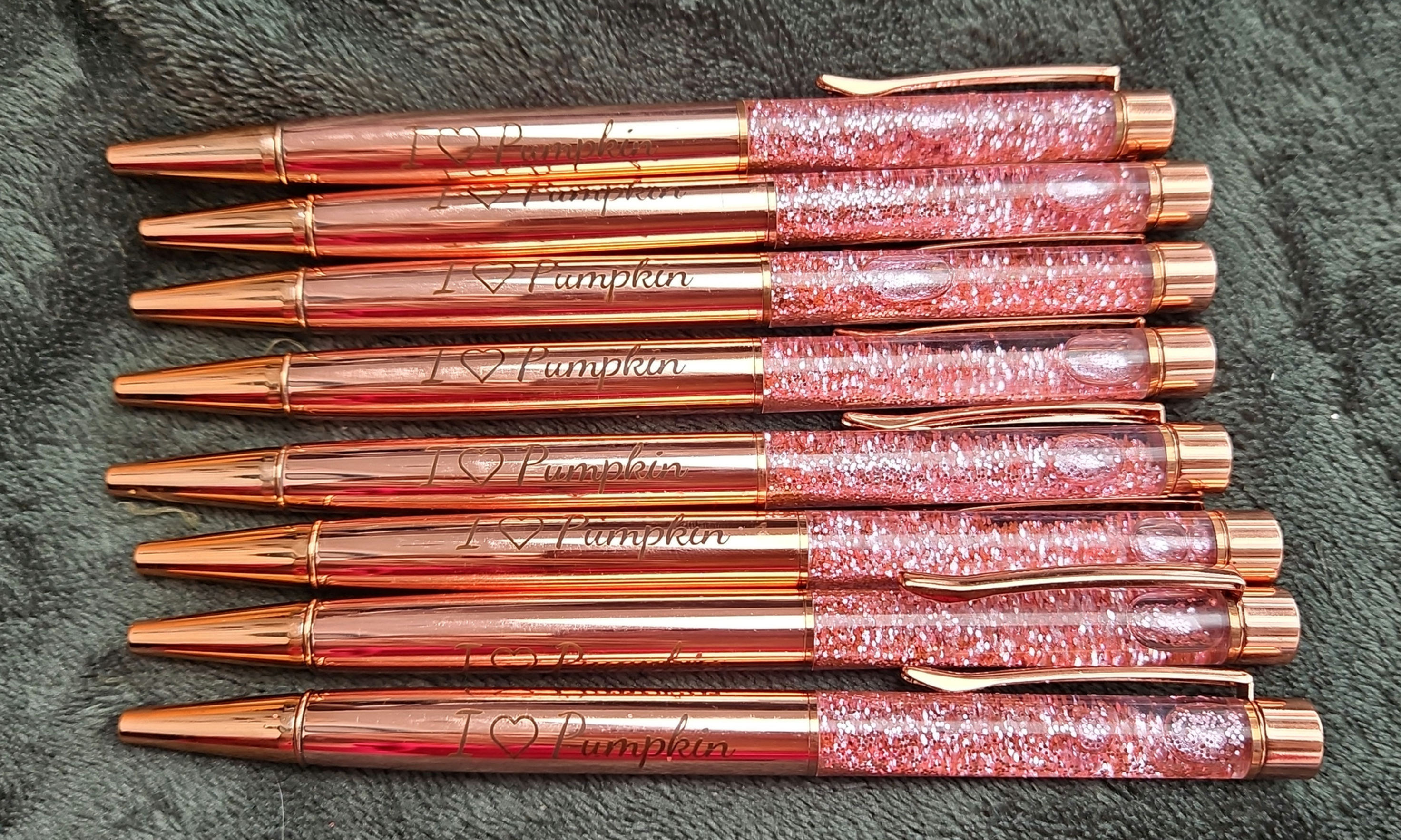 Rose gold glitter pens- I ♡ Pumpkin 
