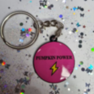Pink Pumpkin Power Keyring 