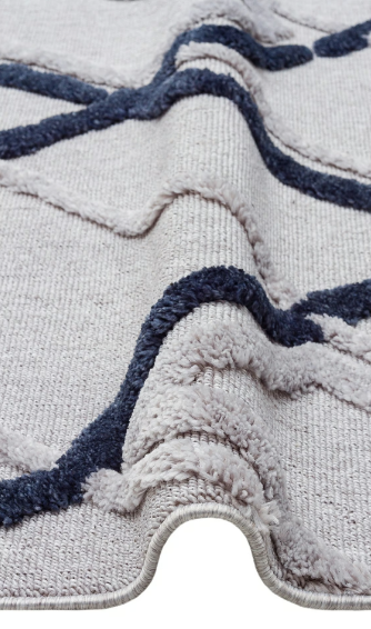Küçük resim: TERAZZO TRZ 03 GREY NAVY Hav Toz Vermez Yumuşak Dokulu Etnik Örgü,İskindinav Hal