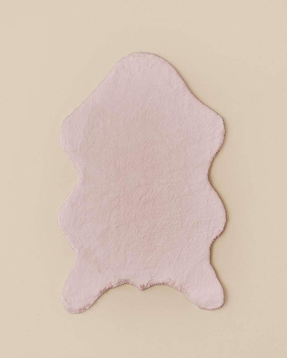 Tavşan Tüyü Peluş Post Pembe Ultra Yumuşak Süet Tabanlı