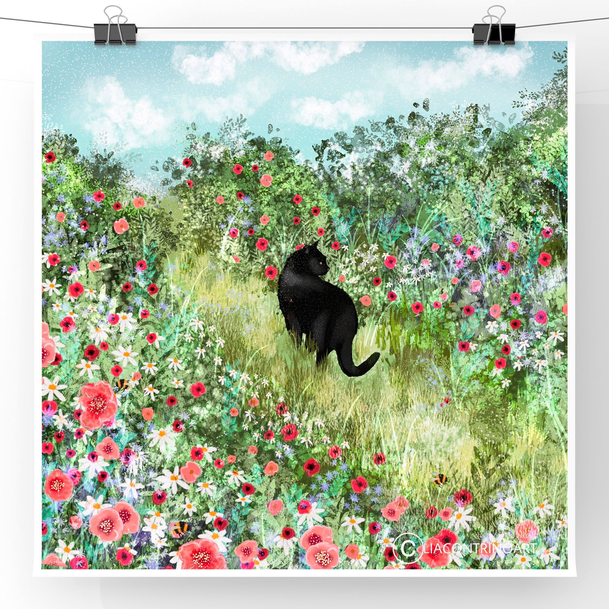 Black Cat Print