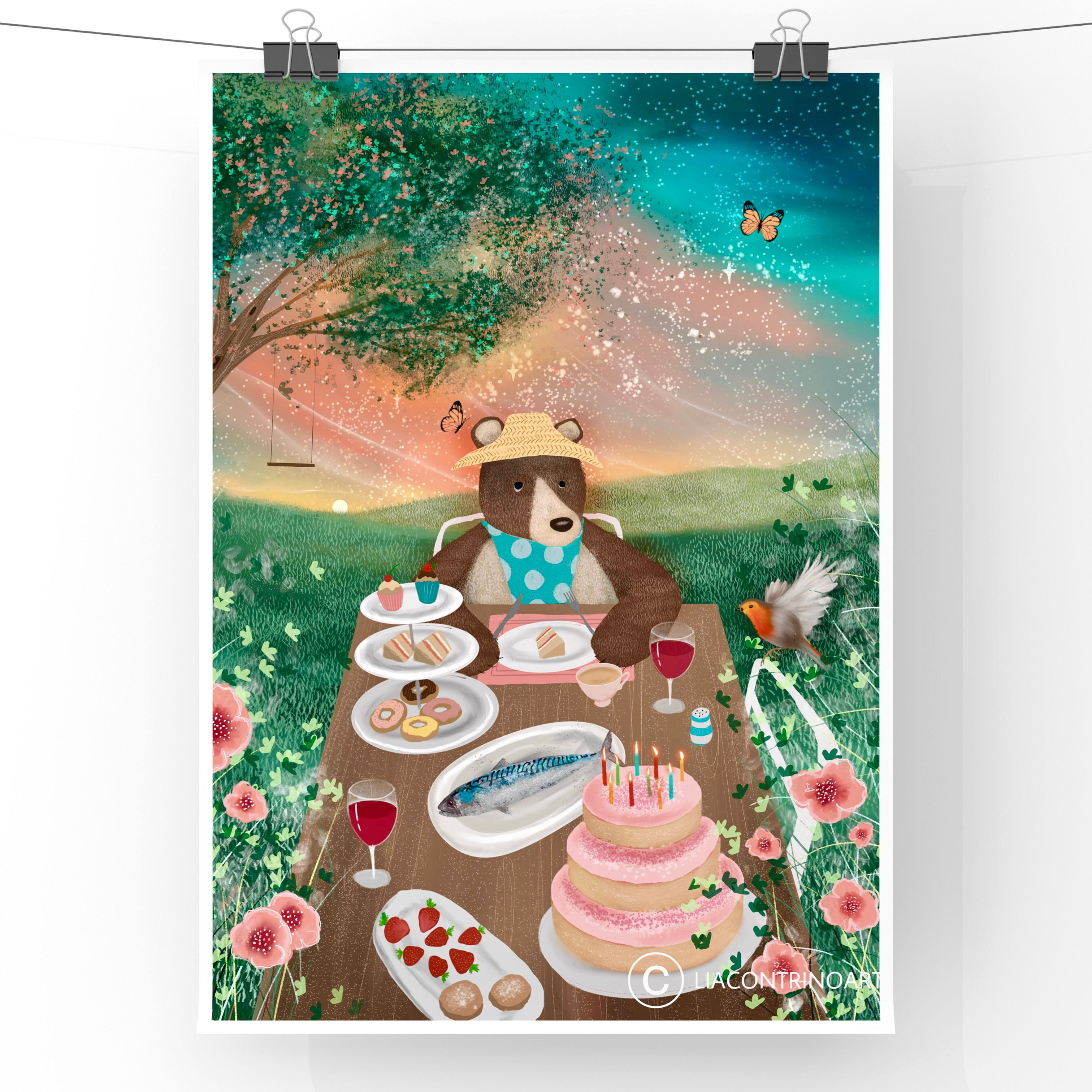 Birthday Bear-A3 Print