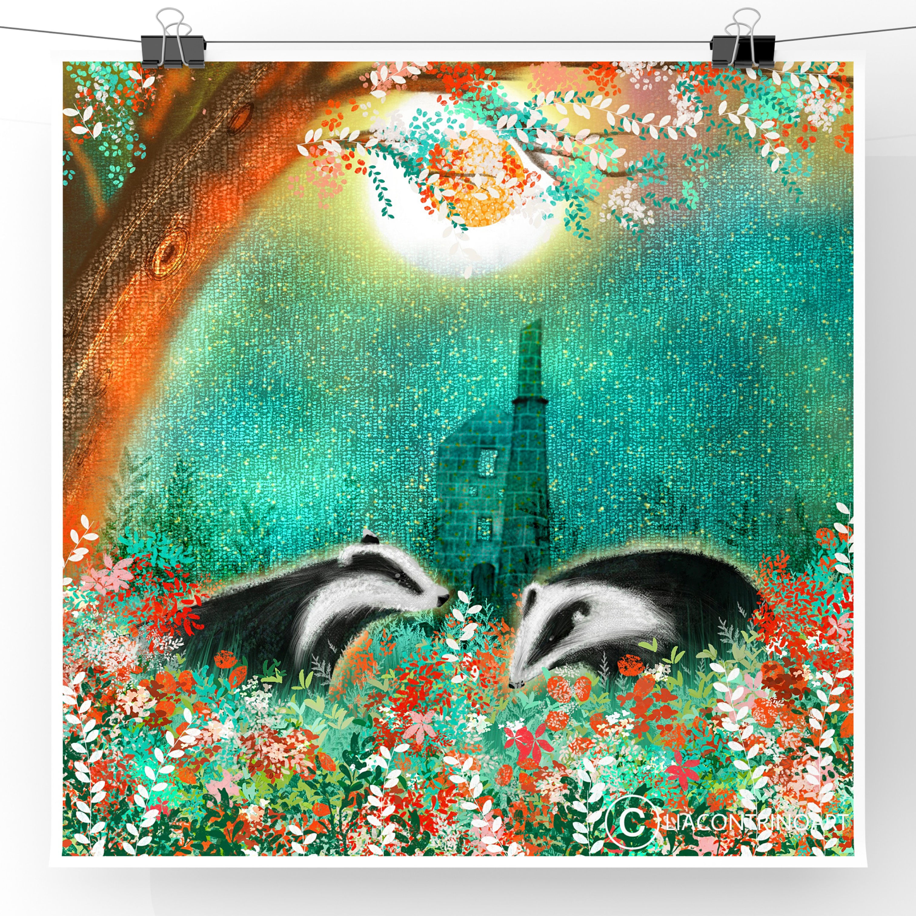Badgers & Tin Mine Print