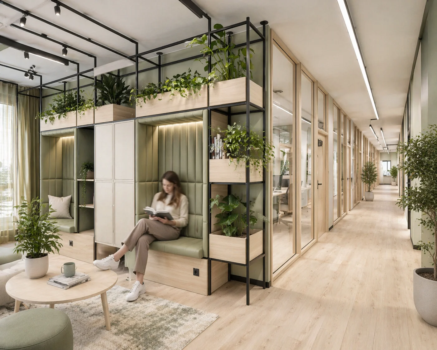 Architectural rendering with a balanced interplay between function and design.