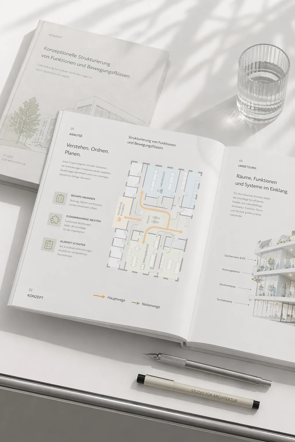 Das Architektur Rendering vermittelt ein klares Designkonzept.