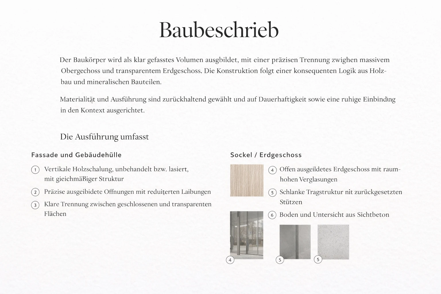 Architektonisches Rendering mit ausgewogener Balance zwischen Funktion und Design.