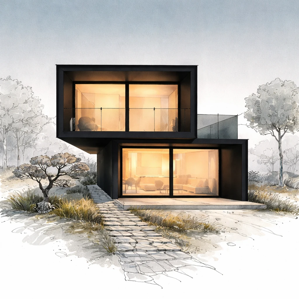 Der architektonische Entwurf definiert Raum, Funktion, Form, Struktur, Materialität, Licht, Nutzung, Proportion, Maßstab und die Beziehung zum Kontext.