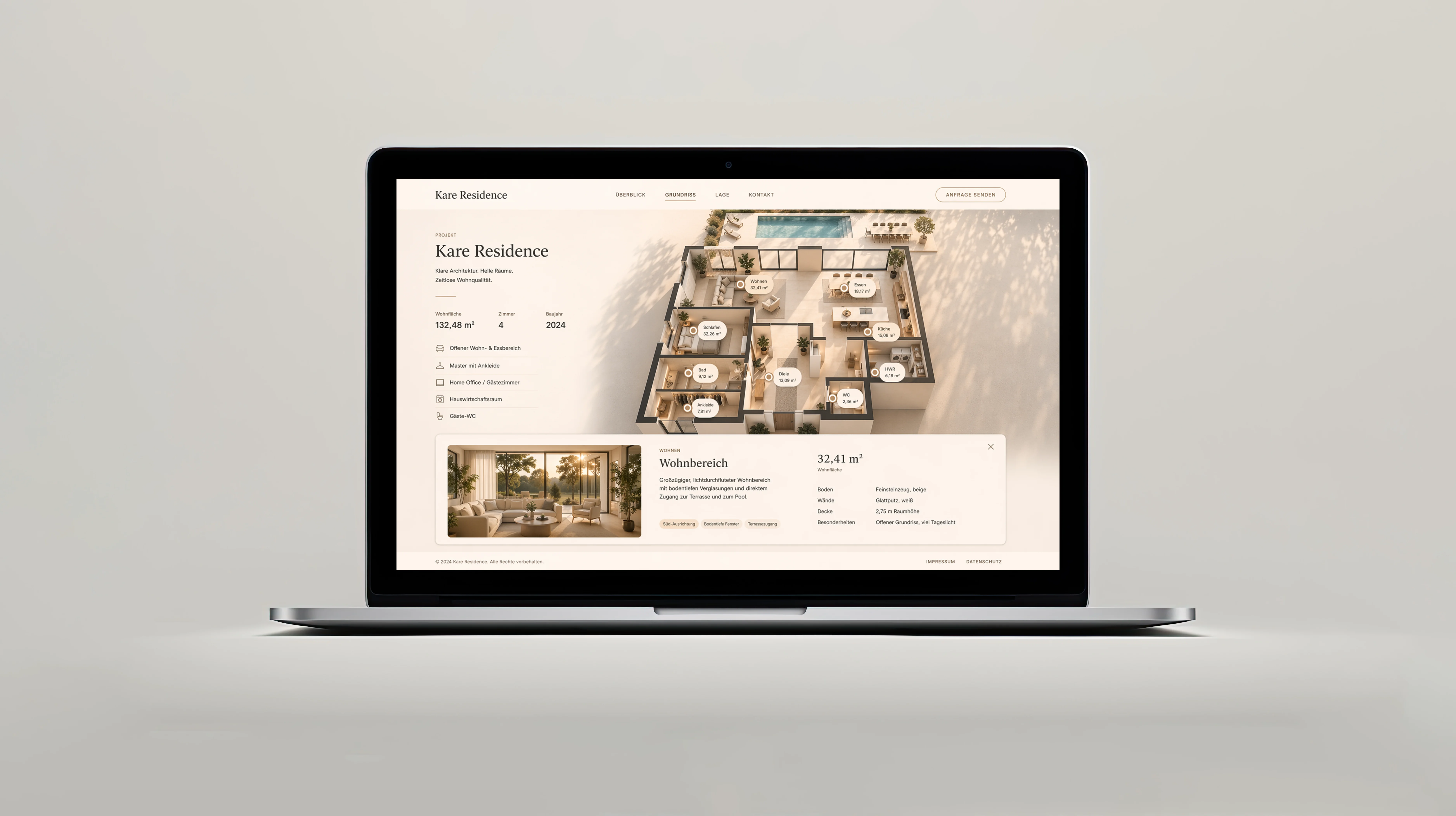 Professionelle Architektur Projekt-Website