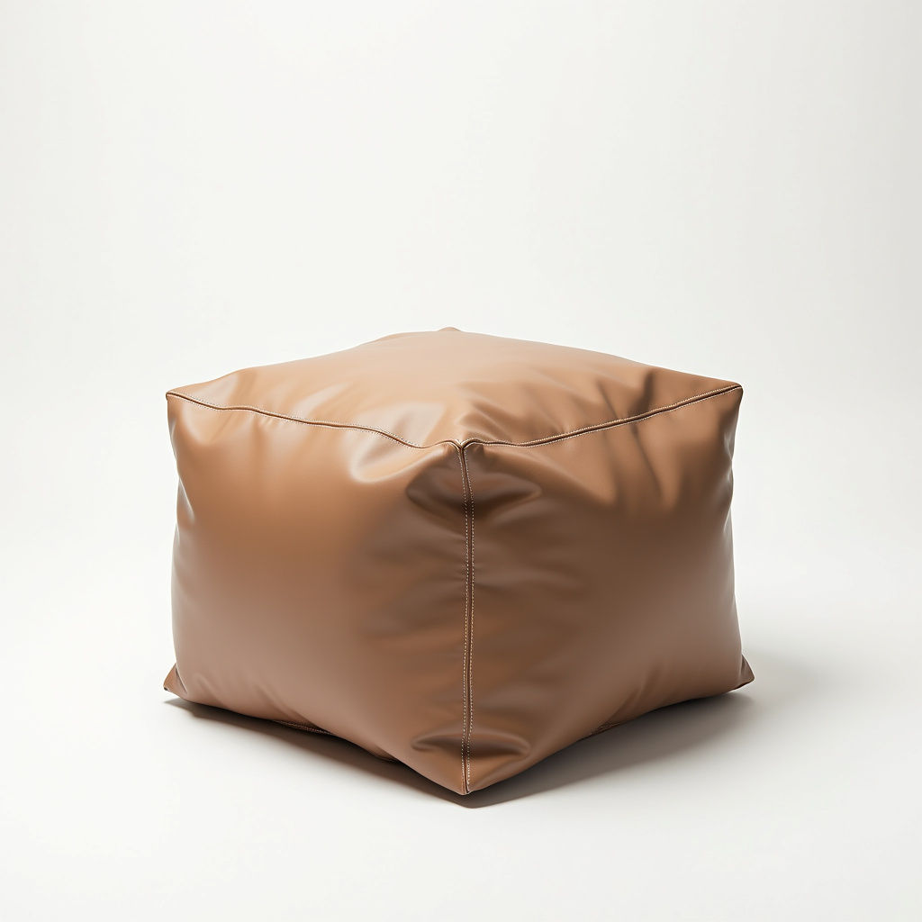 Modern Leather Pouf