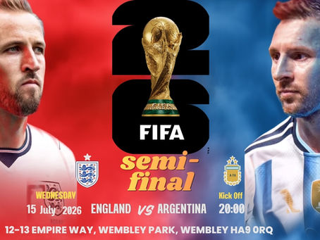 Experience the Thrill of England vs Argentina FIFA World Cup 2026 Semi-Final Live at Blue Check Wembley