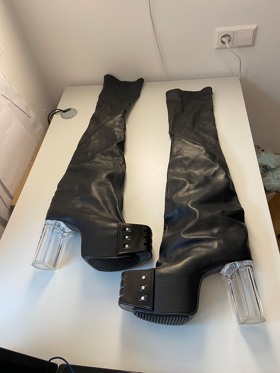 Thumbnail: Rick Owens Flared Kiss Heels Luxor Runway Sample