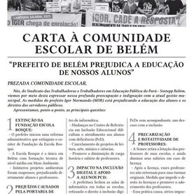 CARTA À COMUNIDADE ESCOLAR DE BELÉM