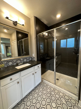 bathroom remodel, his and hers sinks, vanity tower