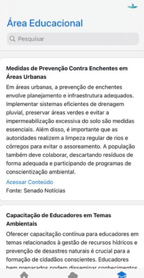 Tela do app - orientações