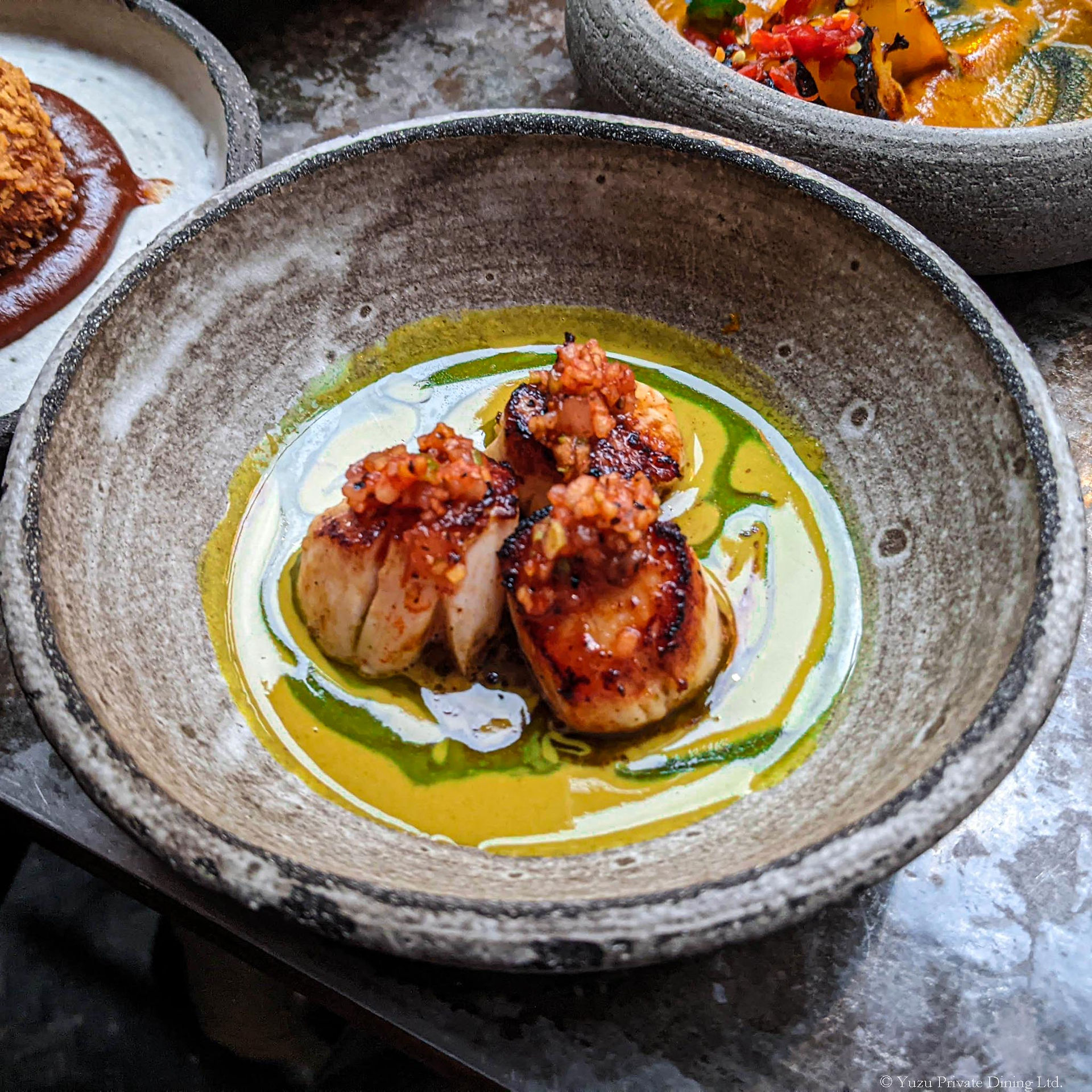 Scallops & Curry Leaf dish