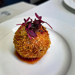 Nduja Stuffed Arancini, Tomato Relish