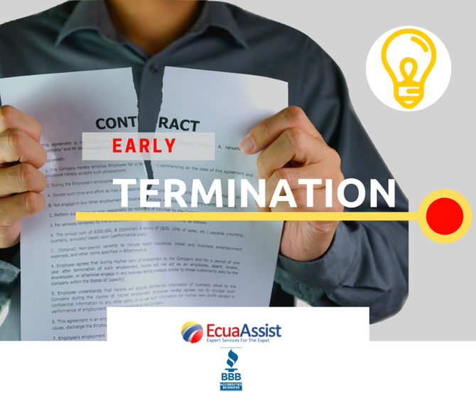 Early termination of a contract with a service provider and reimbursement of funds