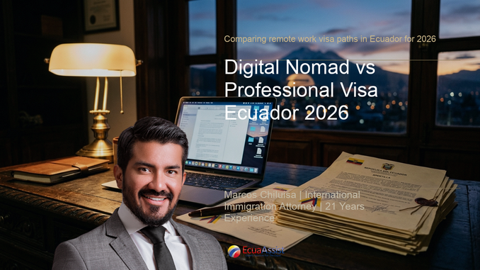 Digital Nomad vs Professional Visa Ecuador 2026