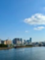 Facing the Sumida River, the Tsukiji floodgate, and the site where the Tsukiji Fish Market once stood.