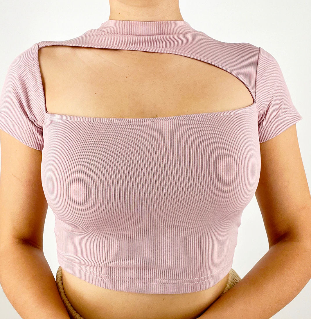 Cut it ribbed crop top