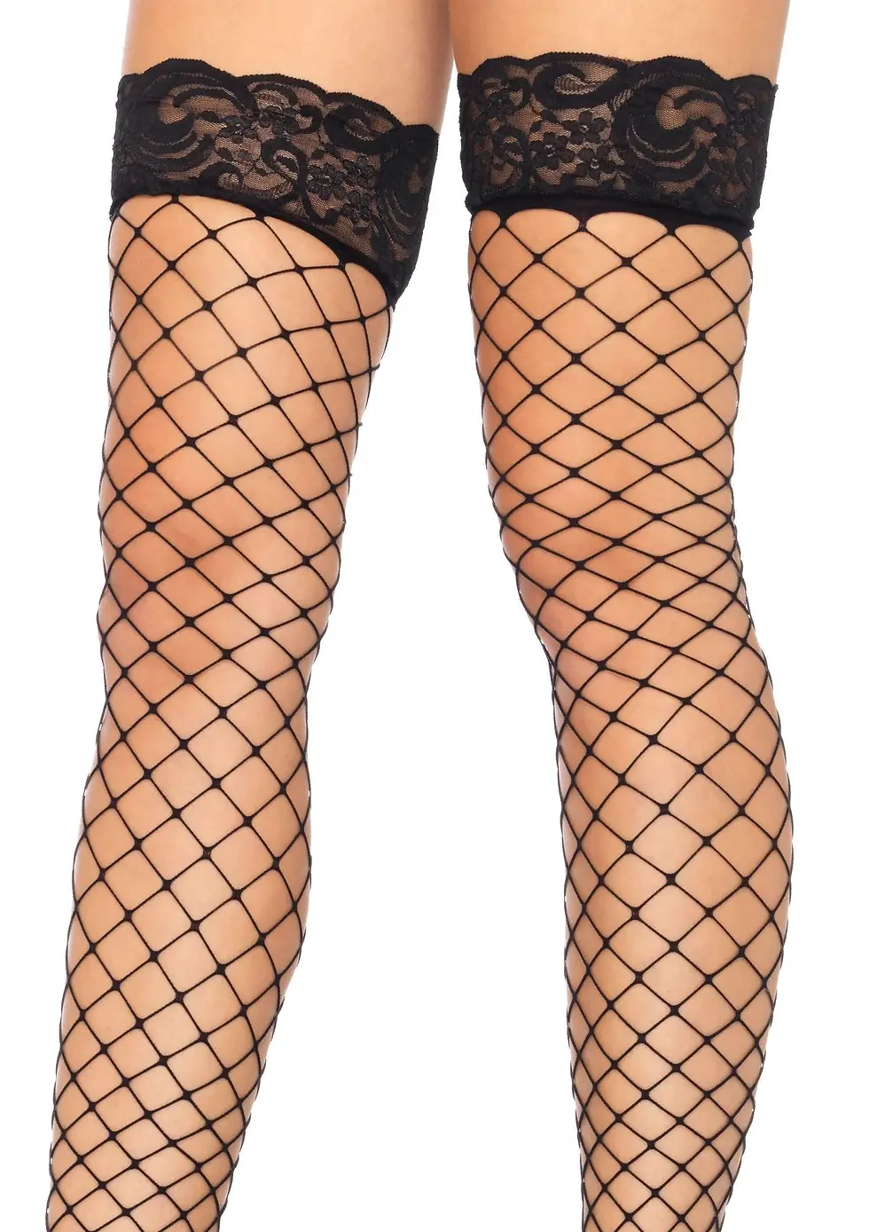 Thumbnail: Lace Top Fence Net Thigh Highs