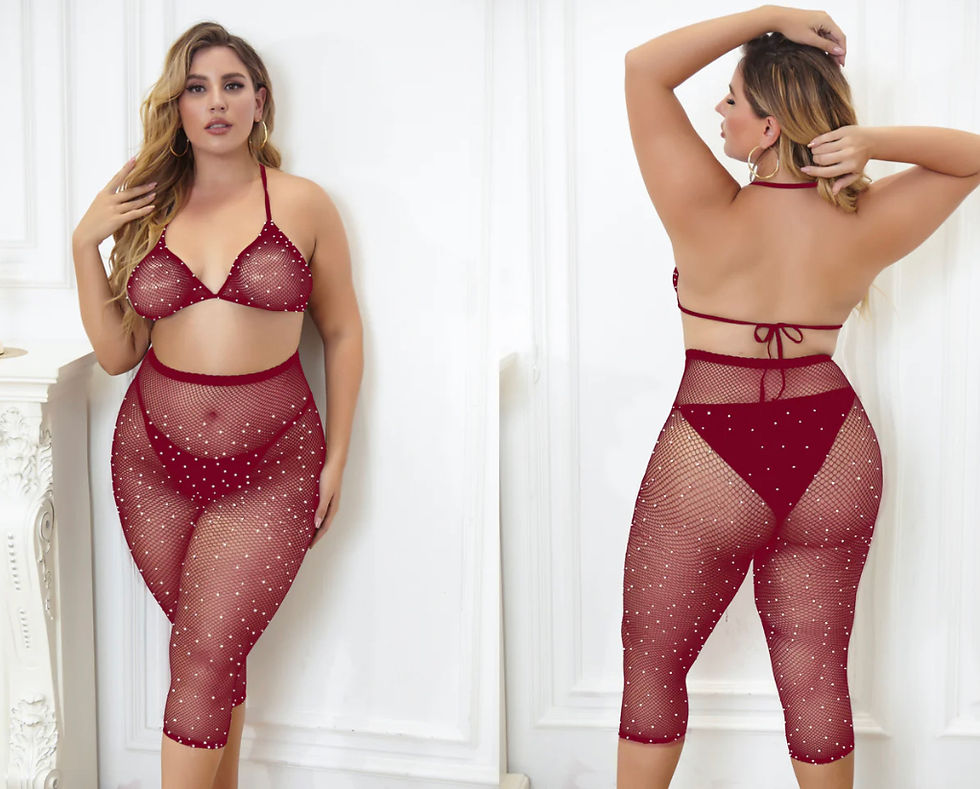 Queen Size 2 pc Rhinestone Capri set