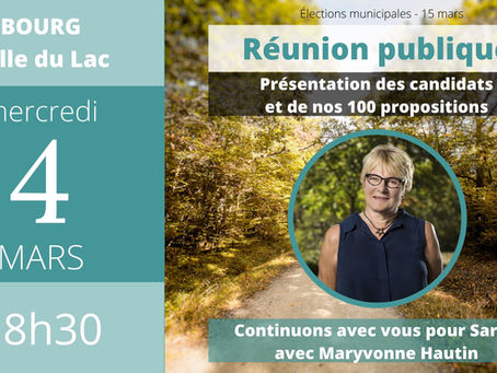 Prochaine réunion publique : le 4 mars 2020