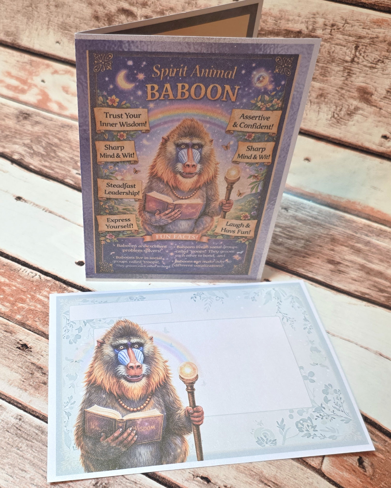 Magically Infused Greeting Cards - SPIRIT ANIMALS II - Baboon