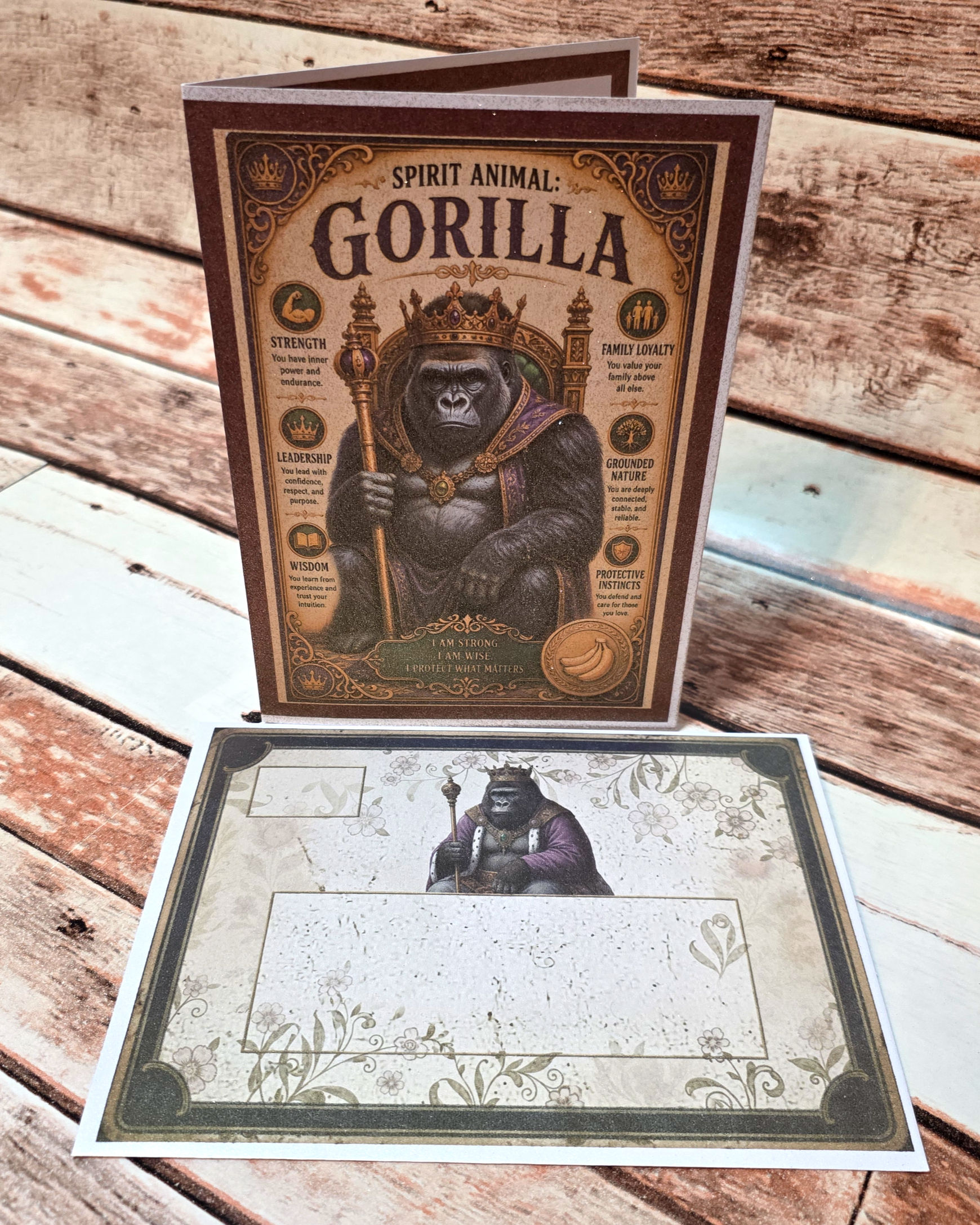 Magically Infused Greeting Cards - SPIRIT ANIMALS - Gorilla
