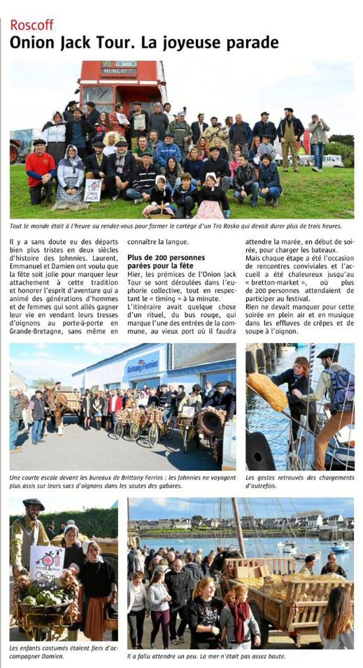 Onion Jack, Le Télégramme 15/10/2015