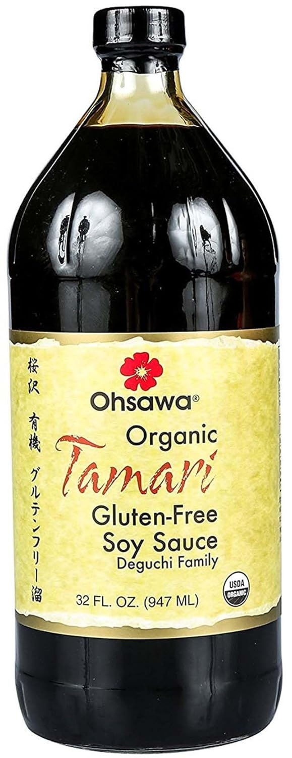 Bottle of Ohsawa Wheat-Free Tamari Soy Sauce, 32 Fl Oz – gluten-free, organic soy sauce made with traditional Japanese