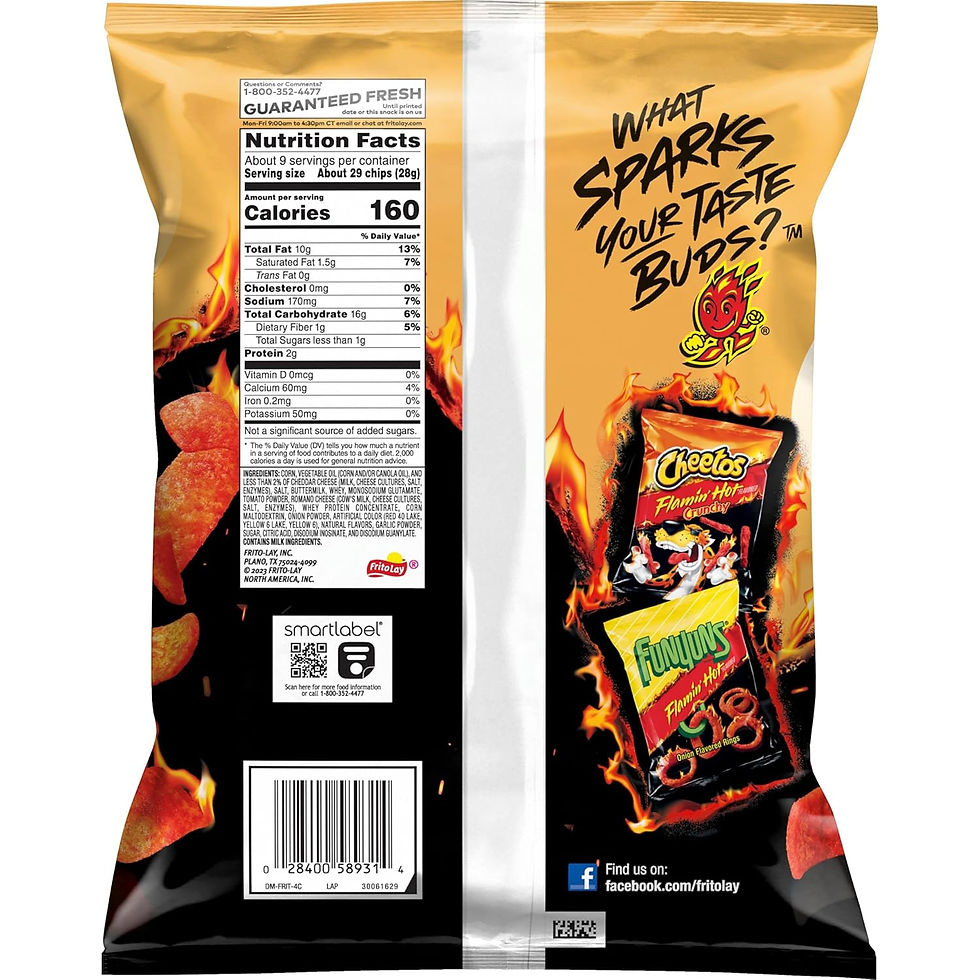 Fritos Flamin' Hot Corn Chips 9.25oz bag with bold red packaging
