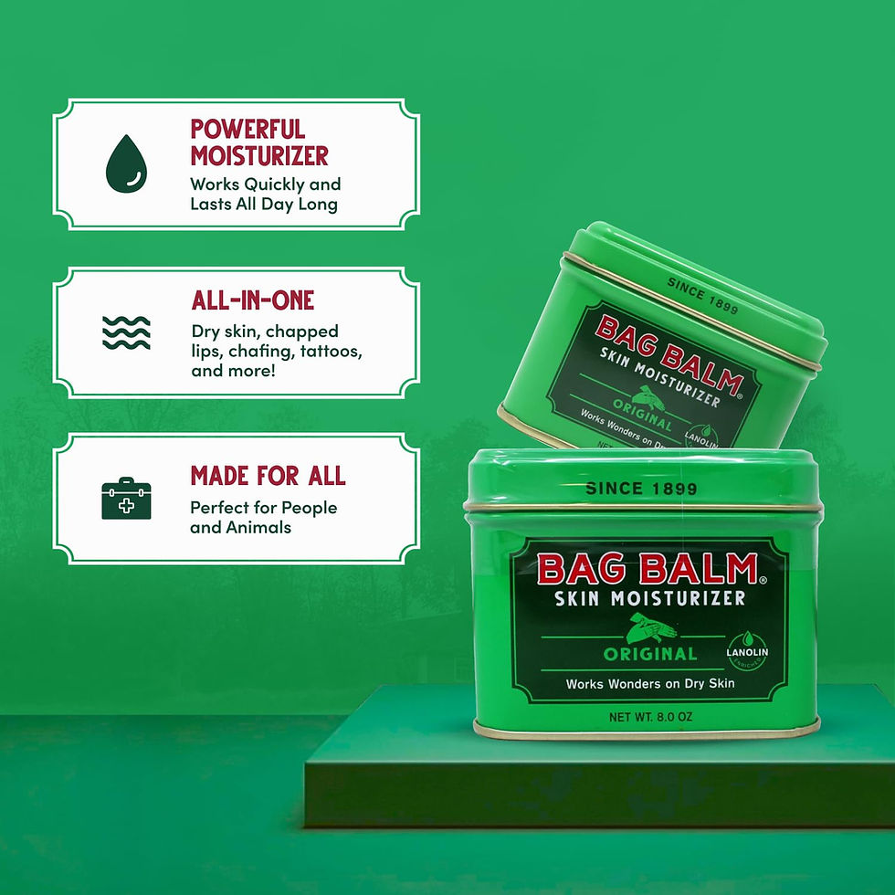 Two 8-ounce green tins of Bag Balm Vermont’s Original moisturizing salve for dry, cracked hands and skin, enriched