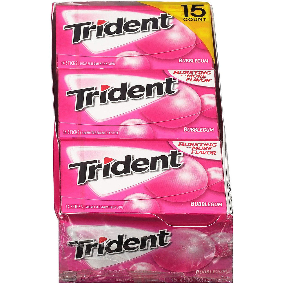 Image of Wholesale Trident Bubble Gum – Original Flavor, 14-Stick Packs (15 Count) for Bulk Buyers