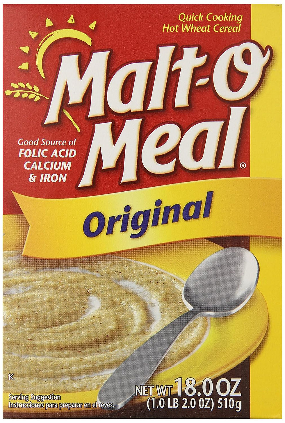 Malt-O-Meal Original Hot Wheat Cereal 18 oz box front view