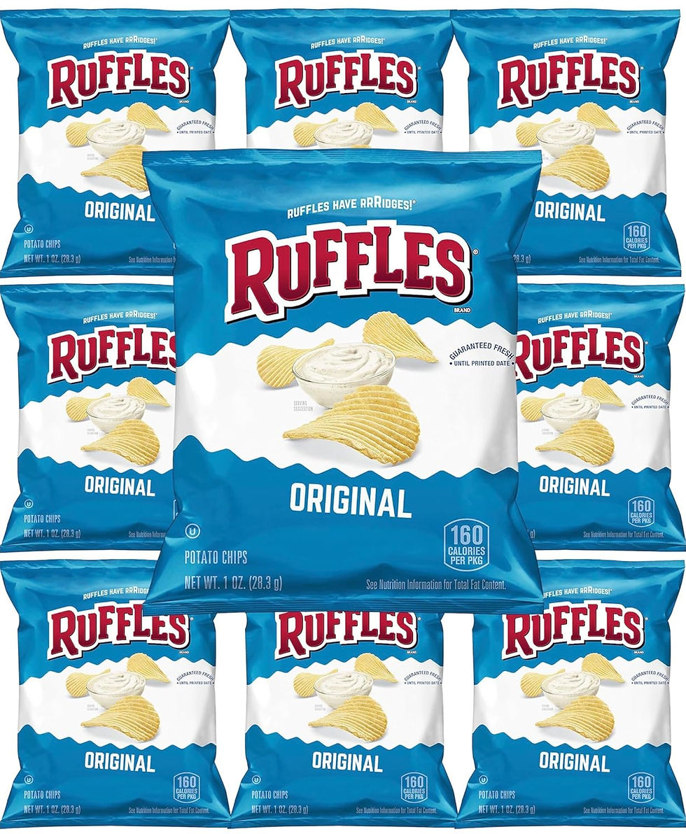 Image of Wholesale Ruffles Original Potato Chips – 1 oz Bags (10 Count) for Bulk Snack Buyers