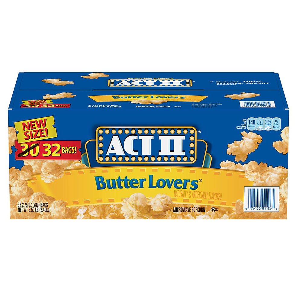 ACT II Butter Lovers Microwave Popcorn, 2.75 oz (32 pack) – wholesale bulk buttered popcorn for resale