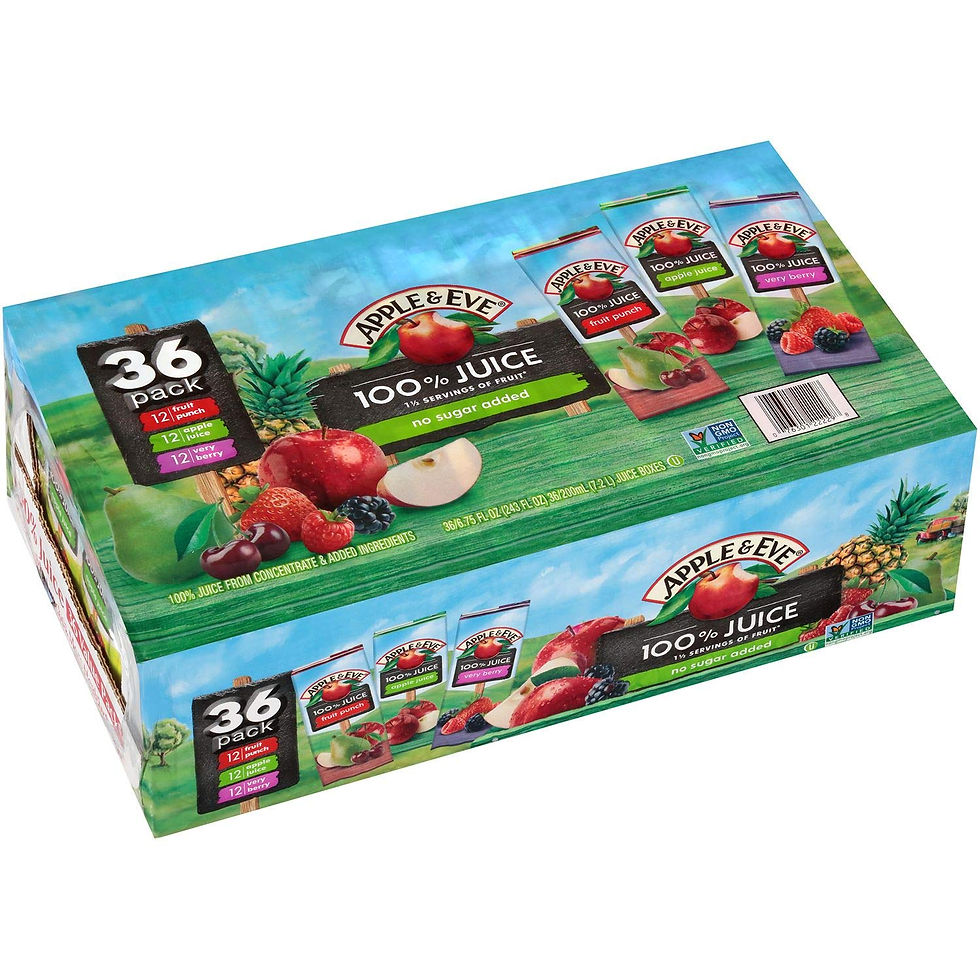 Image of Wholesale Apple & Eve Juice Boxes – 36/6.75 oz per pack, no added sugar, for bulk beverage supply.