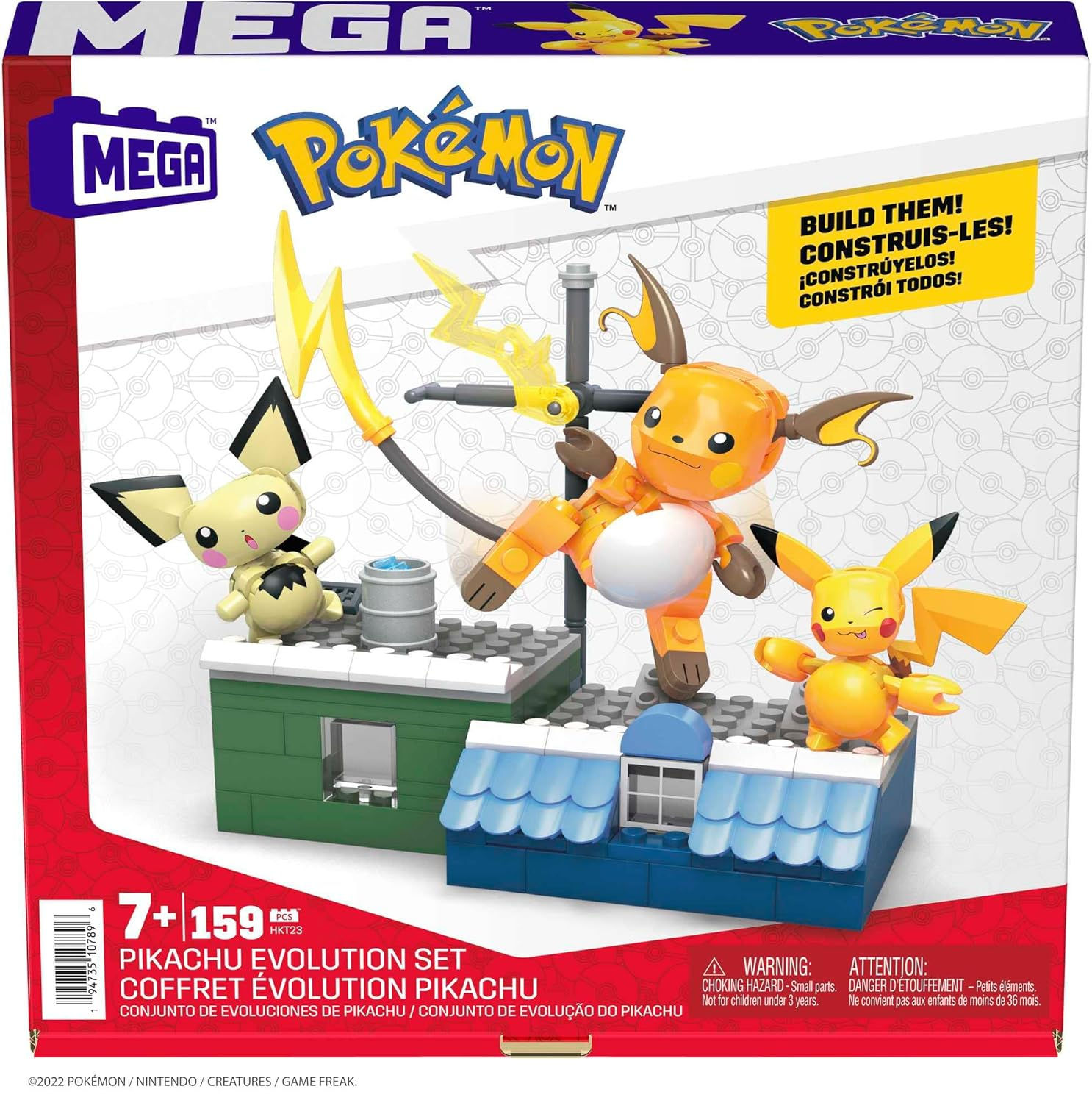 MEGA Pokémon Pikachu Evolution Set with 160 pieces and posable figures for wholesale buyers