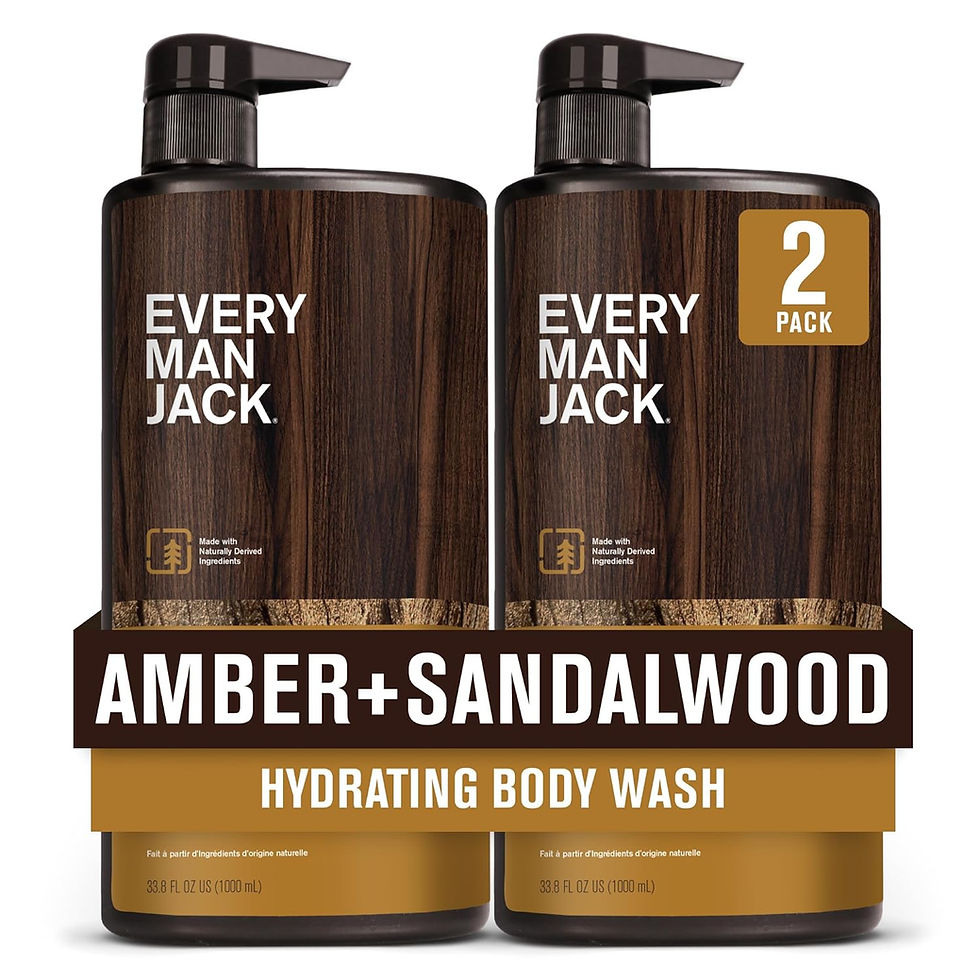 Every Man Jack Amber + Sandalwood Body Wash twin pack – 33.8 fl oz bottles with hydrating, naturally derived ingredients