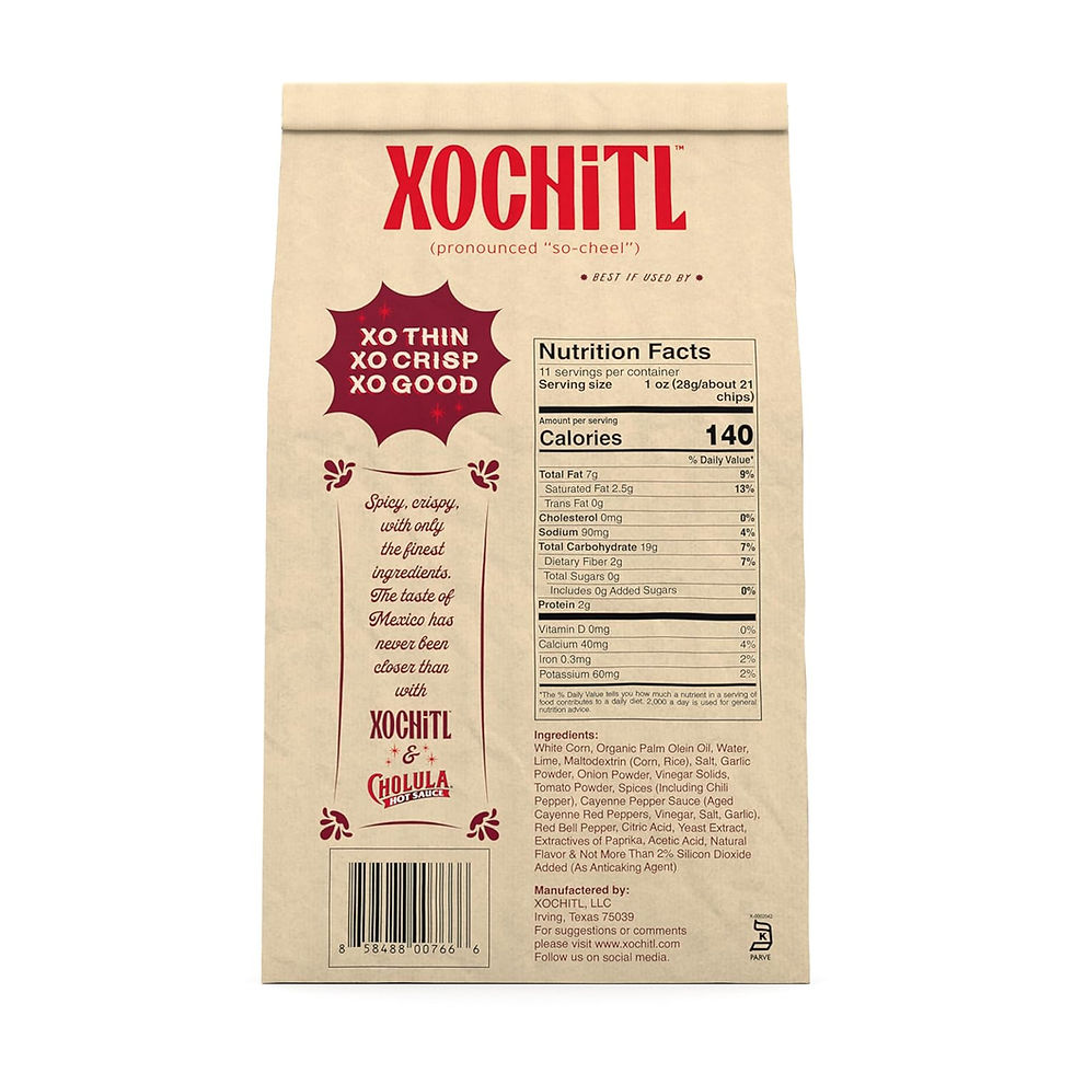 Xochitl Cholula Hot Sauce flavored tortilla chips, 11 oz bag, 4-pack
