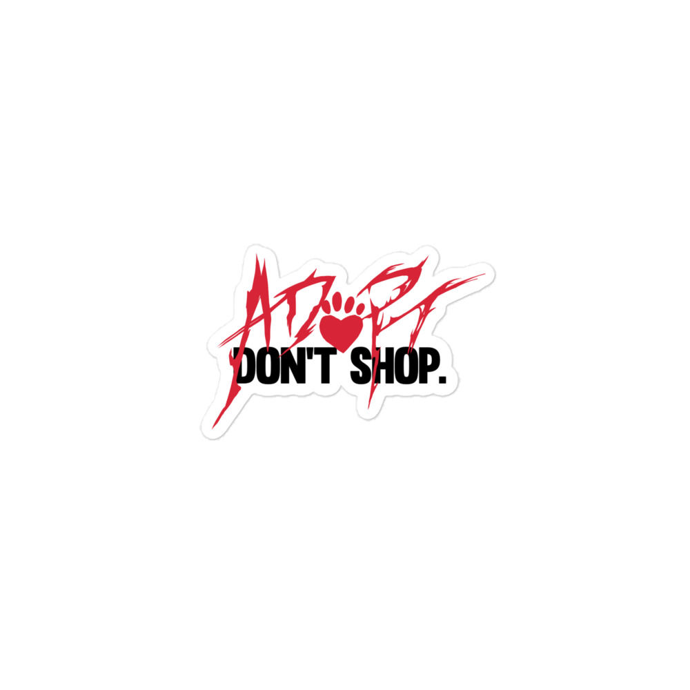 "Adopt. Don't shop." Sticker for animal lovers