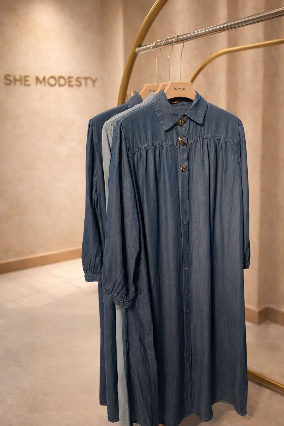 Thumbnail: 1222 - LENGTHY PLUS SIZE DENIM SHIRT DRESS