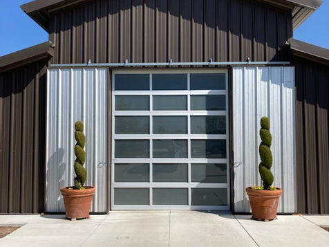 Luxury Satin Glass Full View Garage Door with Custom Frame Finishes for Any Application