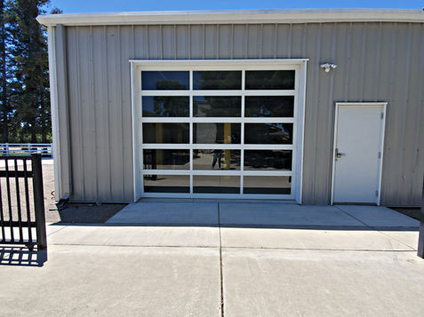 commercial full view garage door.