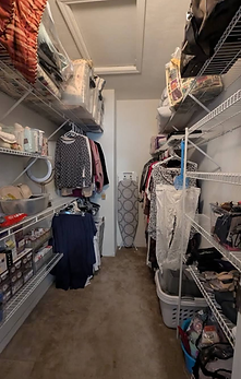 After photo of an organized walk-in closet