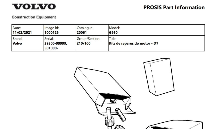 CATÁLOGO DE PEÇAS G930 MOTONIVELADORA - VOLVO