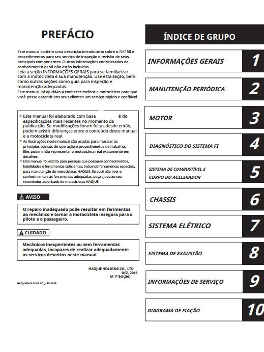 Miniatura: MANUAL DE SERVIÇO NK150 - 2019 EM DIANTE - HAOJUE