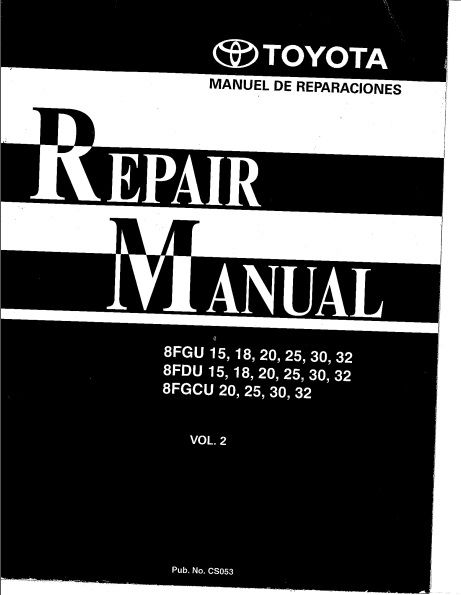 Thumbnail: MANUAL DE SERVIÇO TOYOTA 8FGU 8FDU 8FGCU 15 18 20 25 30 32